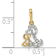 14K Two-tone Gold With White Rhodium Cubic Zirconia Dog and Puppy Pendant