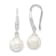 Rhodium Over Sterling Silver 7-8mm Shell Pearl and CZ Dangle Earrings