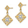 14k Two-tone Diamond-Cut Square Filigree Dangle Earrings