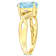 Sky Blue Topaz and Diamond 10K Yellow Gold Ring 3.81ctw