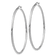 Rhodium Over 14k White Gold Polished 2 3/16" Tube Hoop Earrings