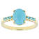 Turquoise Round And Oval Ring In 18K Gold Over Sterling Silver