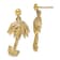 14K Yellow Gold Textured Palm Tree Dangle Earrings