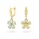 Green Prasiolite 14K Yellow Gold Over Sterling Silver Flower Earrings
