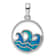 Rhodium Over Sterling Silver Blue Lab Created Opal Wave Pendant