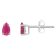 5x3mm Pear Shape Ruby 14k White Gold Stud Earrings