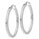 Rhodium Over 14k White Gold Polished 1 3/4" Square Tube Hoop Earrings