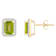 7x5mm Emerald Cut Peridot And Created White Sapphire 10k Yellow Gold
Halo Stud Earrings