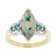 Blue Chalcedony, Neon Apatite And White Zircon Ring In 18K Gold Over
Sterling Silver