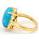 Turquoise And White Zircon Ring In 18K Gold Over Sterling Silver 0.11ctw