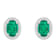7x5mm Oval Created Emerald And Created White Sapphire 10k White Gold
Halo Stud Earrings