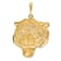 14k Yellow Gold Diamond-Cut and Satin Tigers Head Pendant