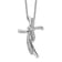Rhodium Over 14K White Gold Lab Grown Diamond Cross Pendant Necklace