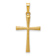 14k Yellow Gold Textured and Polished Latin Cross Pendant