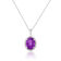 Oval 2.3ct Amethyst with White Moissanite Accents Pendant Style Necklace