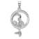 Rhodium Over Sterling Silver Polished and Antiqued Cubic Zirconia
Mermaid Pendant