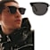 QUAY "EVASIVE" Black Oval Frame / Smoke Polarized Lenses Sunglasses