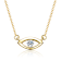 CZ Hamsa Hand And Evil Eye Station Necklace In 14K Gold Over Brass
