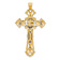 14k Yellow Gold and 14k White Gold Polished and Textured with Red Cubic
Zirconia Crucifix Pendant