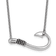 Rhodium Over Sterling Silver Polished and Antiqued 16 + 2 Inch Hook Necklace