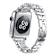 White Crystal Detail White Stainless Steel Apple Watch Band (42/44mm).
Watch Not Included.