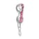 Rhodium Over Sterling Silver Polished Pink Crystal Flamingo Chain Slide