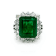 7.01 Ctw Emerald and 2.72 Ctw White Diamond Ring in 18K 2-Tone