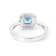 Lab Grown Diamond and Paraiba Blue Apatite Rhodium Over Sterling Silver
Cushion Cut Halo Ring