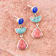 Barse Jewelry Lapis Lazuli, Turquoise and Orange Sponge Coral Gold Tone
Drop Earrings