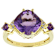 Amethyst With White Zircon Ring In 18K Gold Over Sterling Silver 3.88ctw