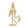 10K Yellow Gold 3D Textured Flamingo Charm