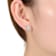 Square CZ Halo Stud Earrings In White Rhodium Over Brass