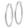 Rhodium Over 14k White Gold 1 3/8" Diamond-Cut Oval Hoop Earrings