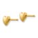 14k Yellow Gold 6mm Heart Stud Earrings