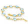Blue Topaz Tennis Bracelet In 18K Gold Over Sterling Silver 25.00ctw