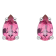 5x3mm Pear Shape Pink Topaz 14k White Gold Stud Earrings