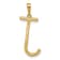 14K Yellow Gold Diamond Letter J Initial Pendant