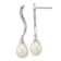 Rhodium Over Sterling Silver 7x9mm Teardrop Freshwater Cultured Pearl
Dangle Earrings