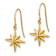14k Yellow Gold Dangle Star Earrings
