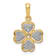 14K Yellow Gold 0.02ct.Diamond Four Leaf Clover Pendant