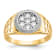 10K Two-tone Yellow and White Gold Men's Cubic Zirconia Cluster Ring