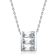 Rectangle CZ Solitaire Pendant In Sterling Silver