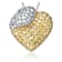 CZ Pave Heart Pendant Necklace In 14K Gold And Sterling Silver 16 Inch
