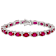 Lab-Created Ruby And Zircon Tennis Bracelet In Sterling Silver 29.54ctw