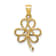 14K Yellow Gold Polished Trinity Clover Pendant