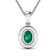 1.0ctw 14K White Gold Zambian Emerald and White Diamond Pendant with 18
inch Cable Chain