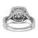 Rhodium Over 14K White Gold Lab Grown Diamond VS/SI GH, Cluster Ring 0.991ctw