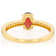 Garnet Oval And Champagne Zircon Ring In 18K Gold Over Sterling Silver 1.01ctw