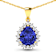 Blue Tanzanite and White Diamond 14K Yellow Gold Pendant with 18 inch
Cable Chain 3.25ctw