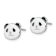 Rhodium Over Sterling Silver Enamel Panda Child's Post Earrings